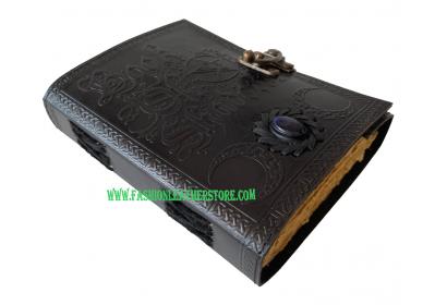 Handmade Grimoire Mythological Book Of Shadows Stoned Leather Journal Book Of Shadows 